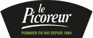 Logo "Le Picoreur", avec son slogan "Pionnier du bio depuis 1984"